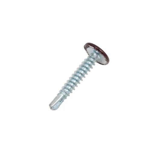 Саморез Жесть с прессшайбой сверло 4.2х25 мм, коричневый RAL8017, 12 шт, европодвес УТ-00010179