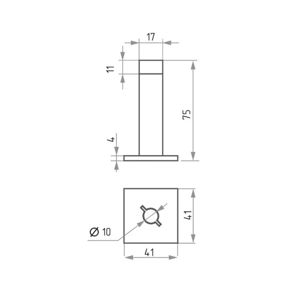Ограничитель дверной Нора-М настенный 116 старая бронза