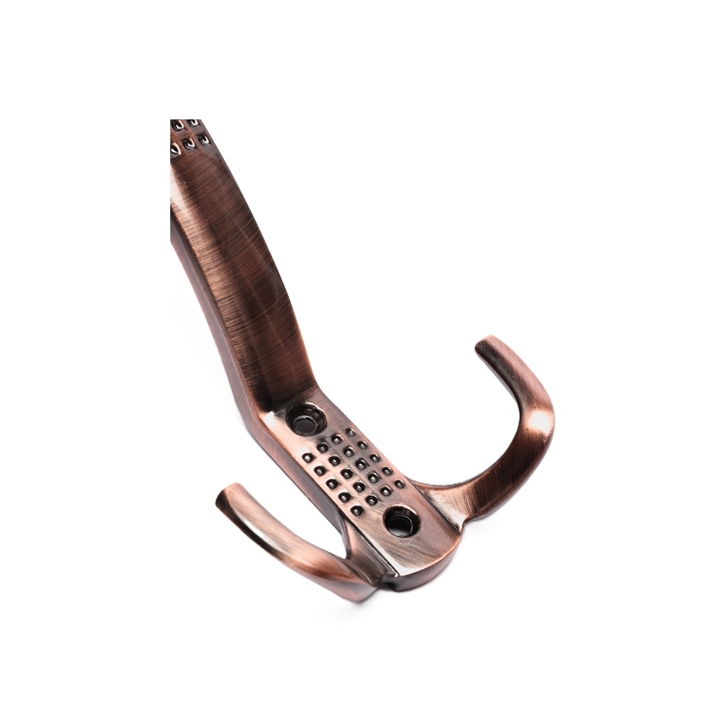 Крючок настенный Перфорация 3-х рожковый, усиленный, медь 8021