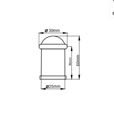 Дверной упор Maxi Locks 688-1-60 мм-62g SN матовый никель