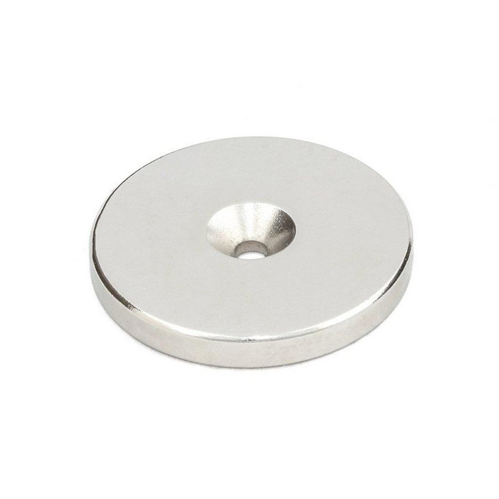 Магнит для мебели, круглый, металлический, серебристый, 5х40 мм