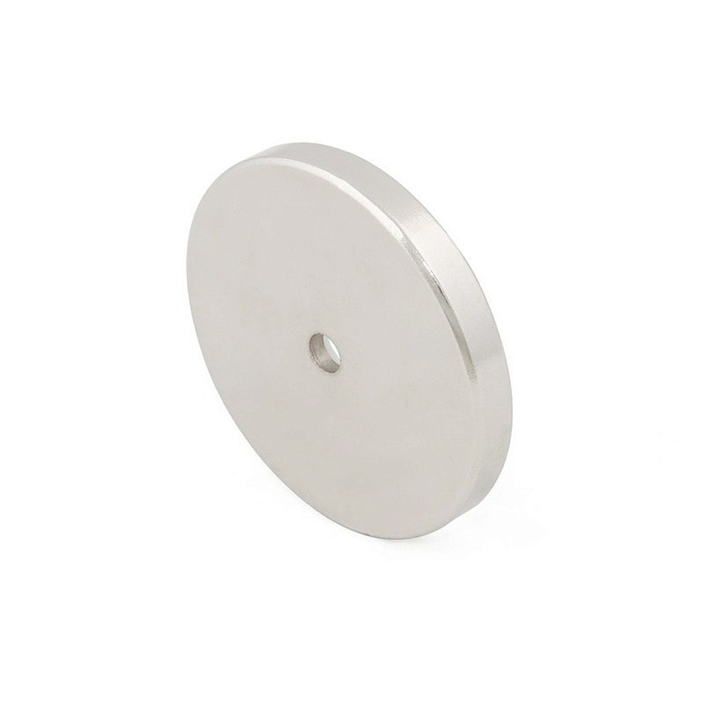 Магнит для мебели, круглый, металлический, серебристый, 5х40 мм