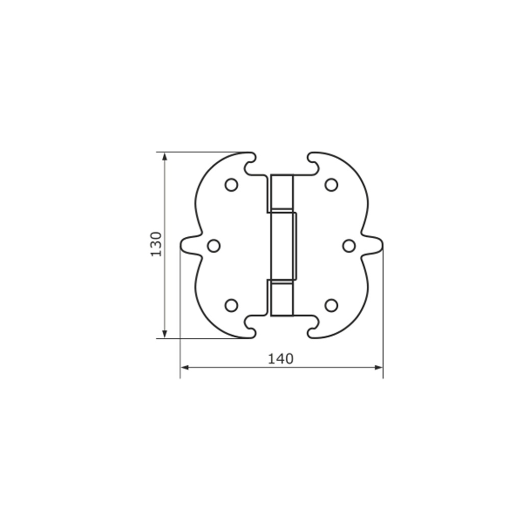 Петля фигурная Домарт 130х140 мм черная 