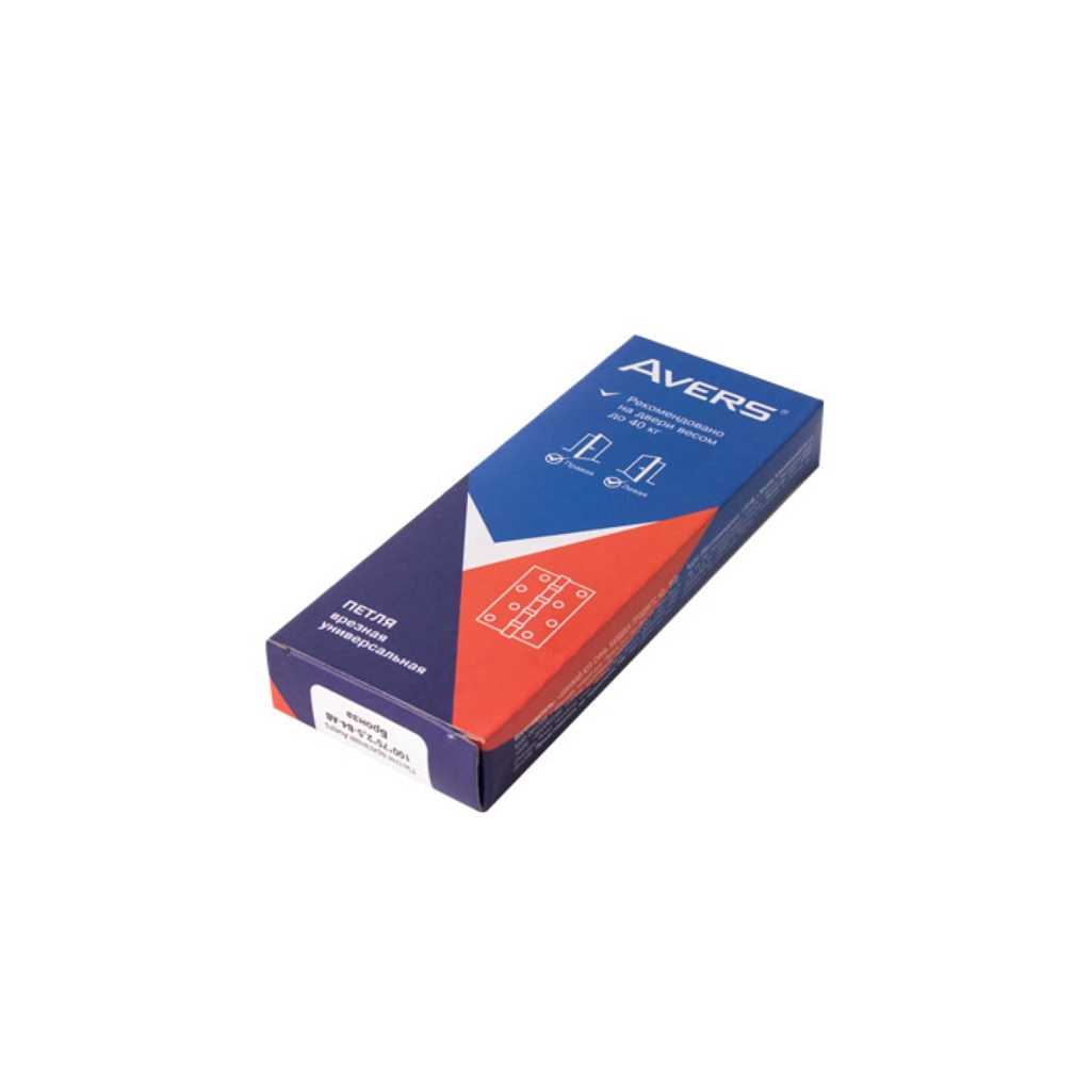 Петля врезная Avers универсальная 100х75х2.5-B4-NIS матовый никель