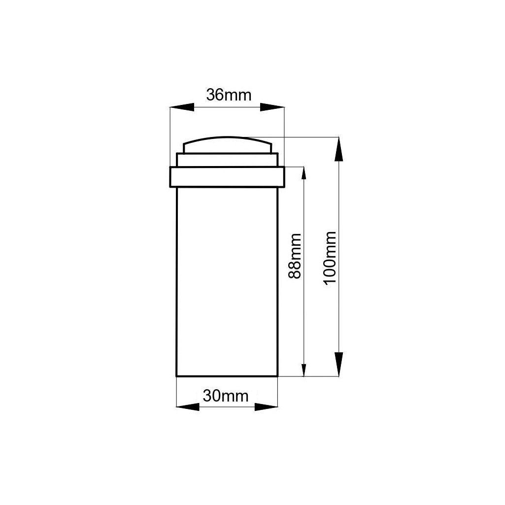 Дверной упор MAXI Locks SP126, 30х100 мм, AB, напольный, бронза