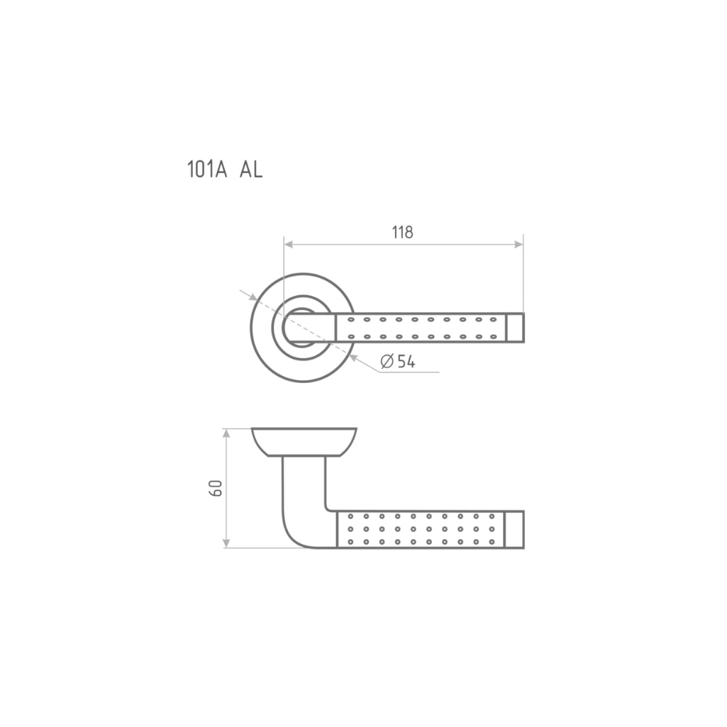 Ручки дверные Нора-М 101A AL матовый никель 15301, комплект, на розетке, гальваническое покрытие