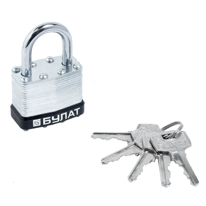 Замок навесной Булат ВС 0140 ПЛ стальной 5кл d - 6 мм