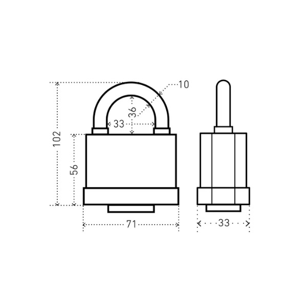 Замок навесной Аллюр ВС1Ч-376П всепогодный, 6 ключей, d10 мм 6777