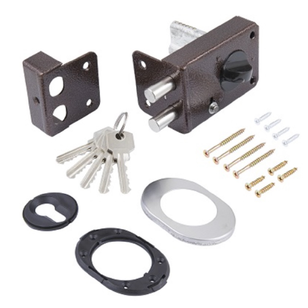 Замок накладной Apecs Омега ЗН-2 ЗАЗ, для деревянных дверей, медь