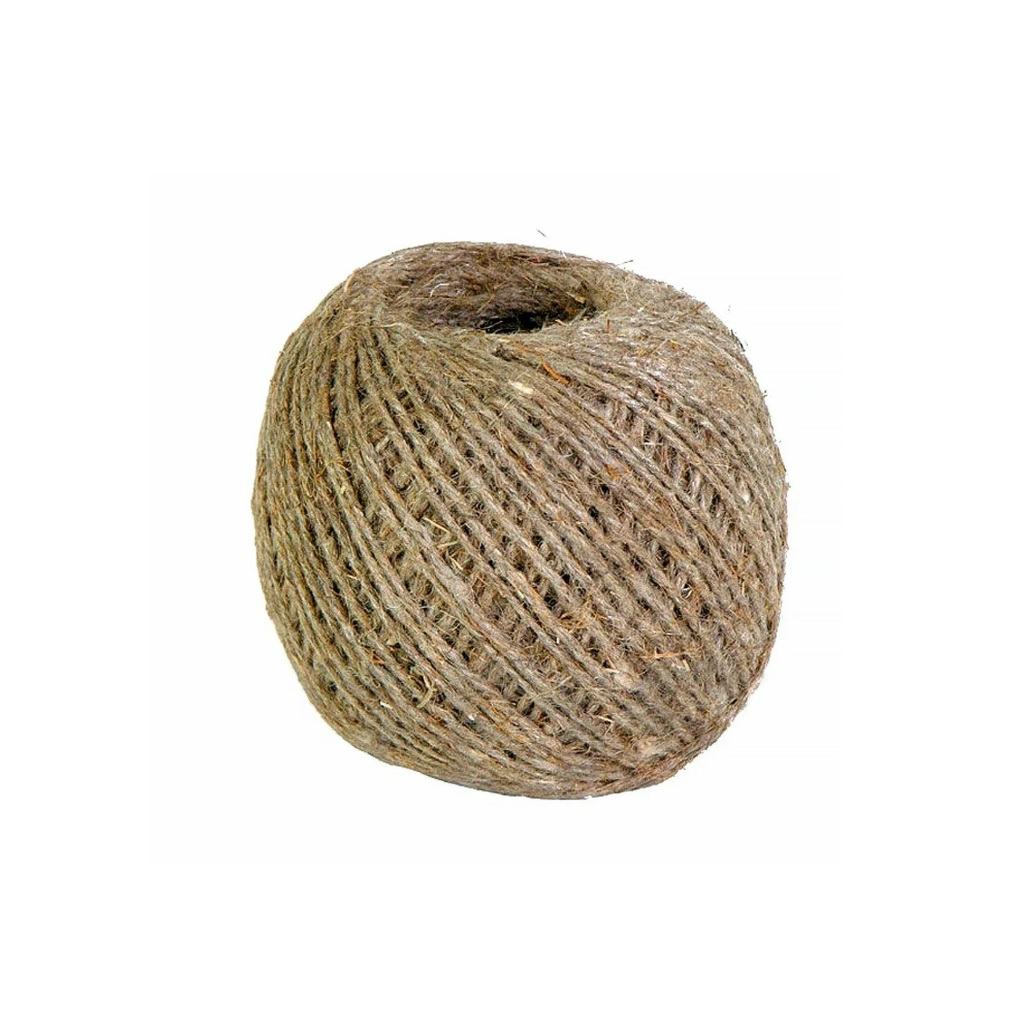 Шпагат натуральный джутовый, клубок, намотка 70 м, толщина веревки 2 мм