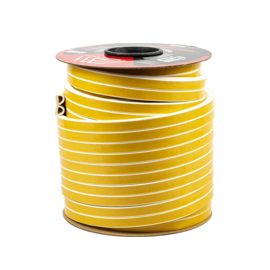 Уплотнитель TECH-TOP промышленный, самоклеящийся, D-профиль, белый, 12х14 мм 205989