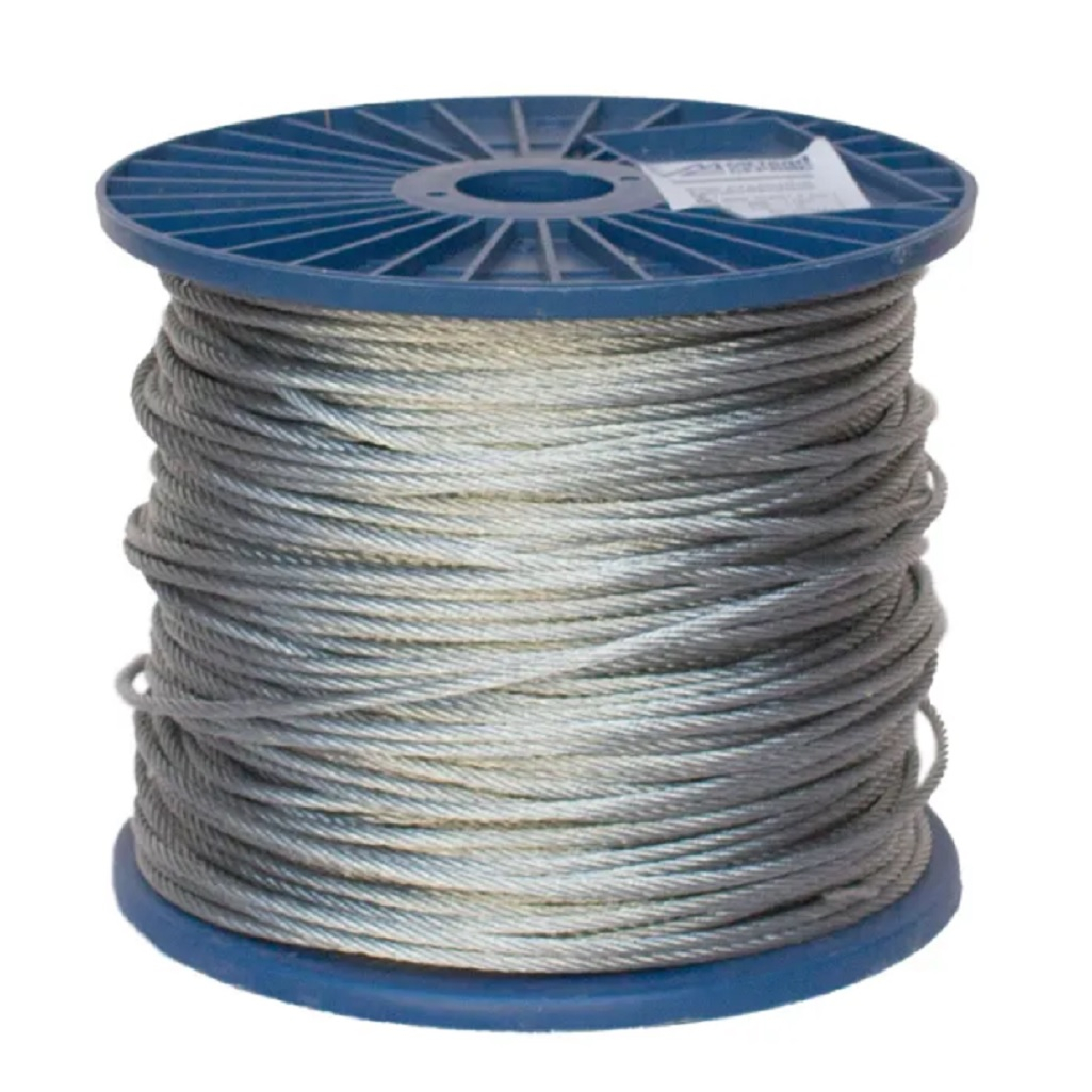 Трос стальной оцинкованный d-4 мм, строение - 6х7, разрывная нагрузка до 795кгс