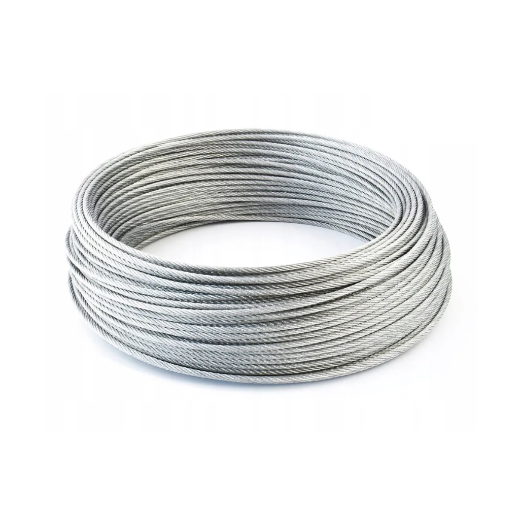 Трос стальной оцинкованный d-4 мм, строение - 6х7, разрывная нагрузка до 795кгс