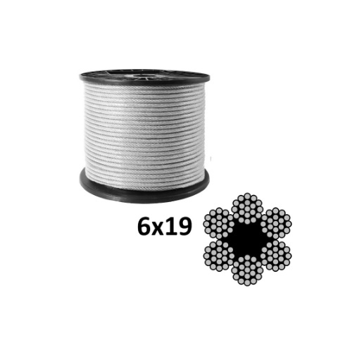 Трос стальной оцинкованный d8 мм, строение 6х19, разрывная нагрузка до 3181 кгс