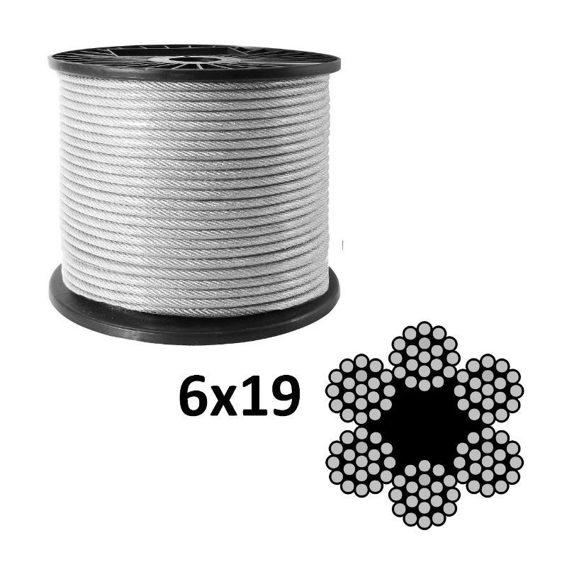 Трос стальной оцинкованный d10 мм, строение 6х19, разрывная нагрузка до 4598 кгс