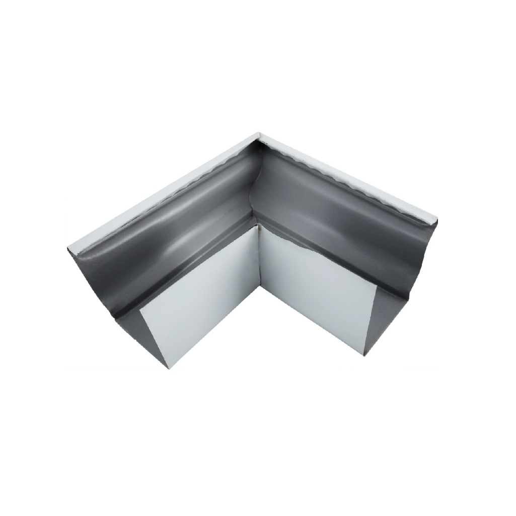 Угол желоба наружный, белый, 90 градусов, оцинкованная сталь