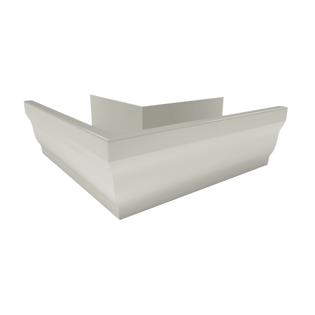 Угол желоба наружный, белый, 90 градусов, оцинкованная сталь