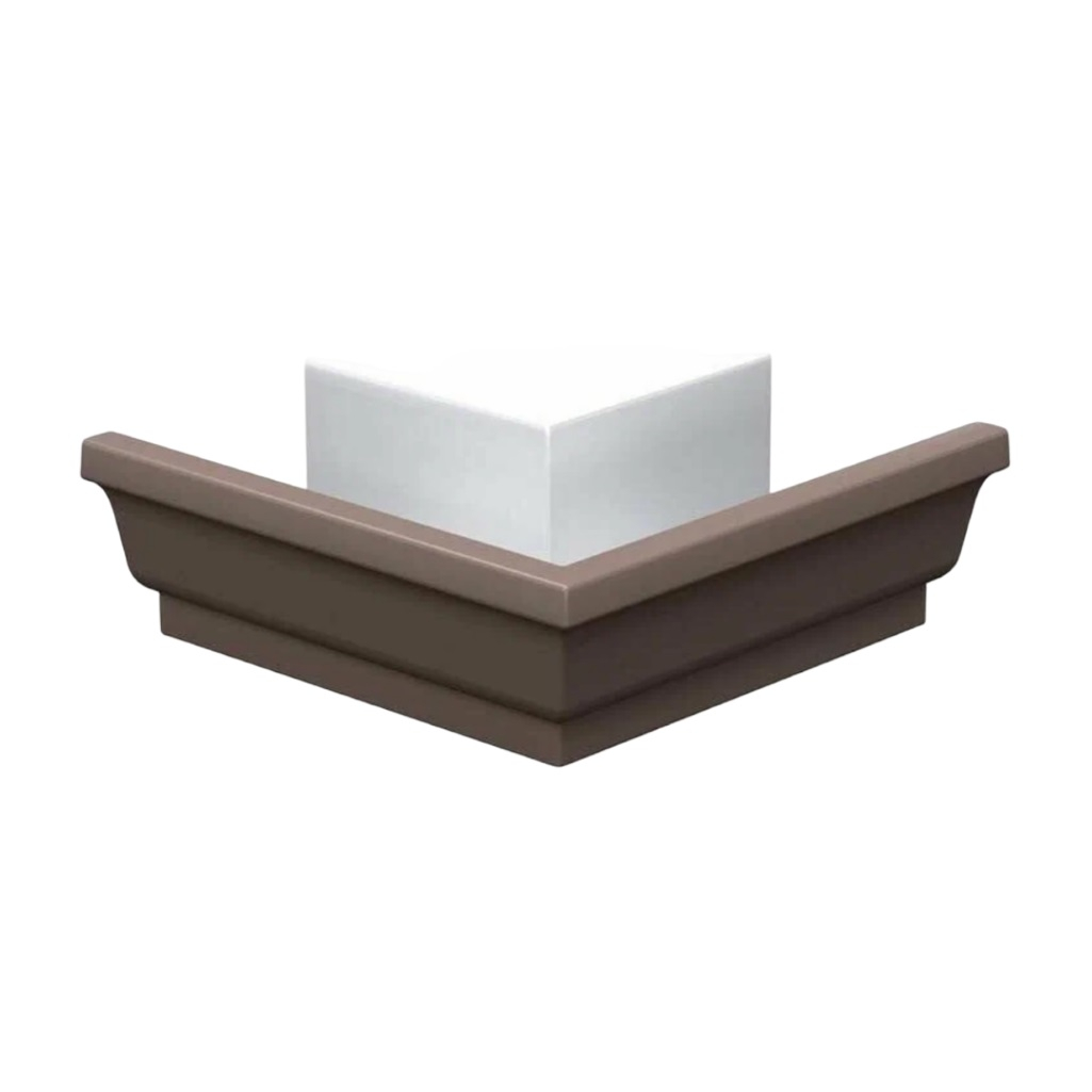 Угол желоба наружный, коричневый, 90 градусов, оцинкованная сталь