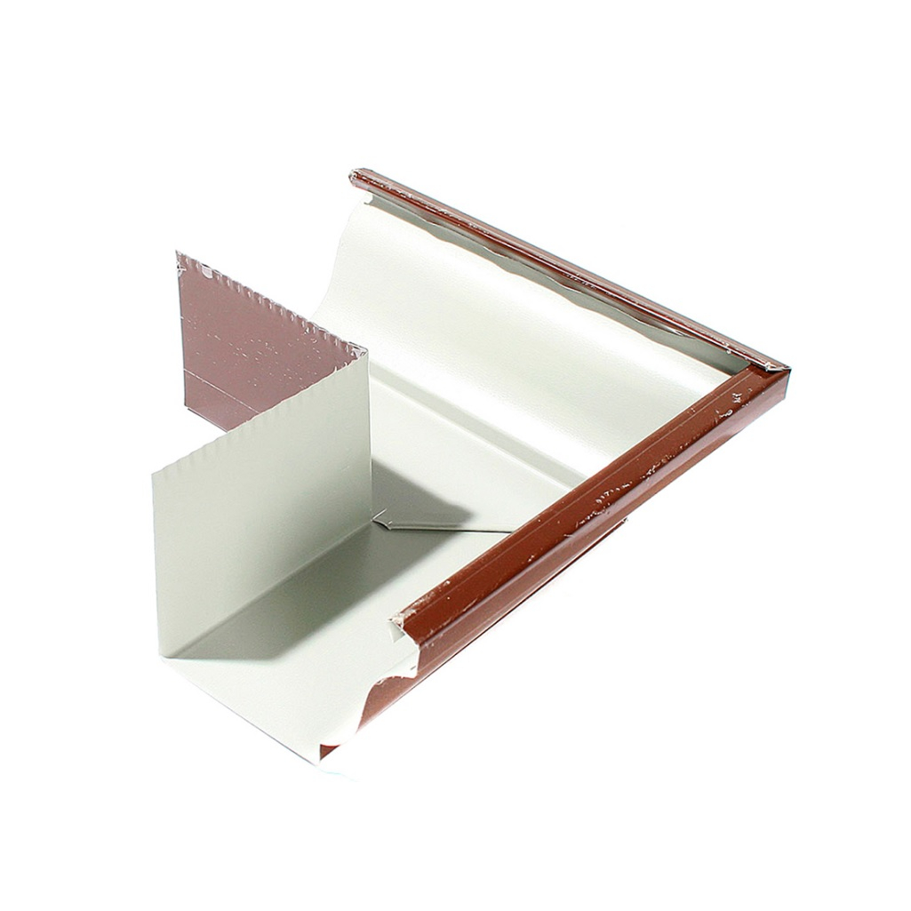 Угол желоба наружный, коричневый, 90 градусов, оцинкованная сталь