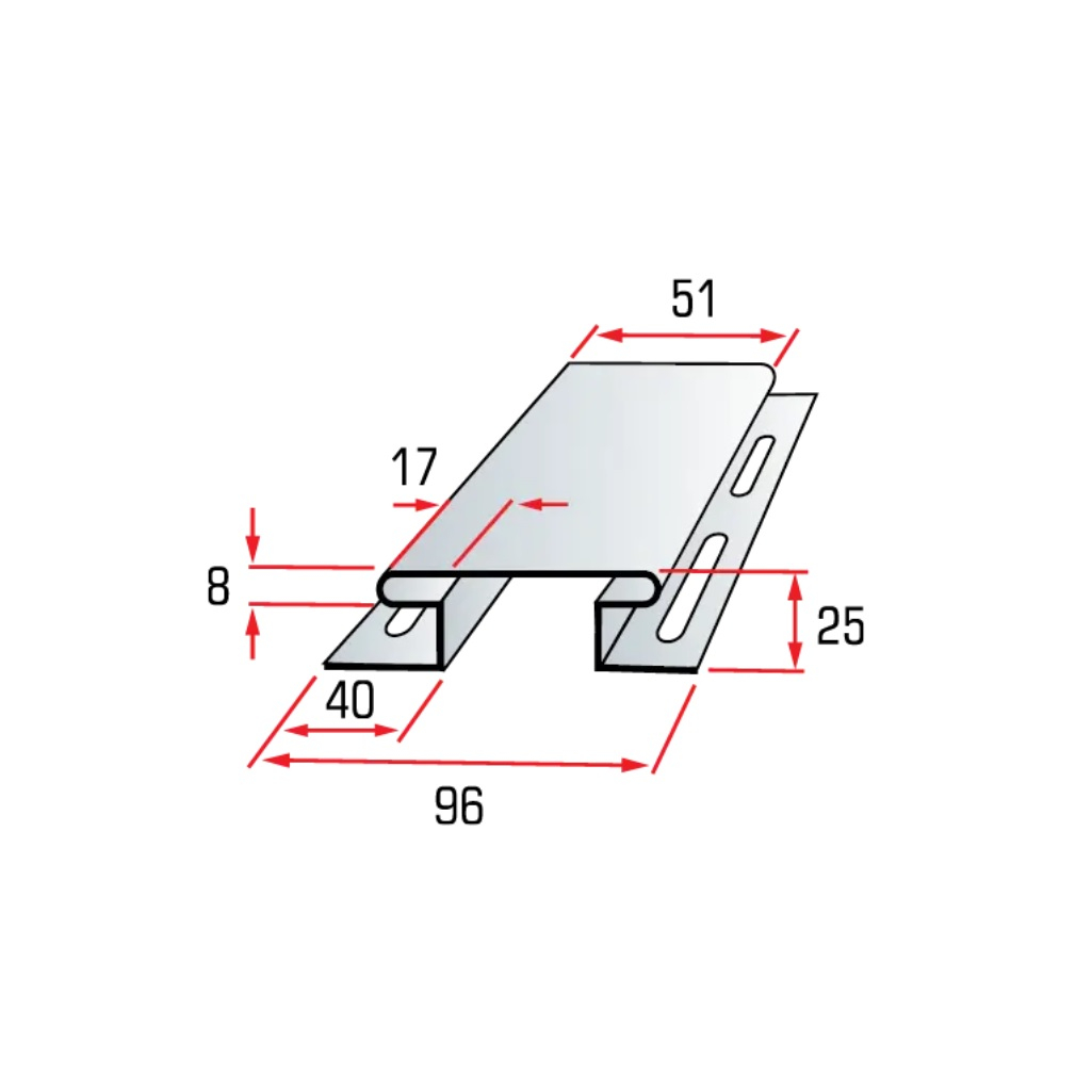Сайдинг планка соединительная Альта Профиль, Дуб светлый, виниловый сайдинг, длина 3000 мм