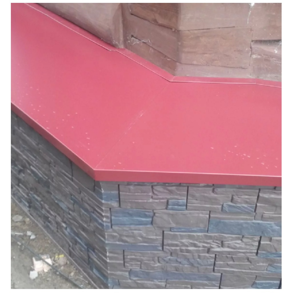 Отлив вишня с рисунком 1500х190 мм, сталь, полиэстер, для окон