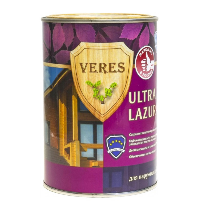 Пропитка Veres Ultra Lazura №9 Палисандр шелковисто-глянцевый 0.9 л