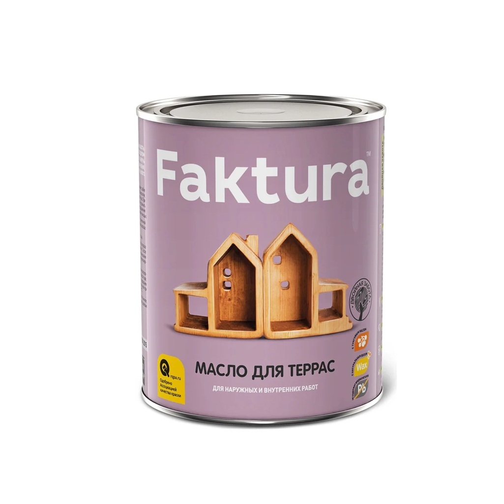Масло Faktura для террас с натуральным воском и тунгутовым маслом, бесцветный, 0.7 л
