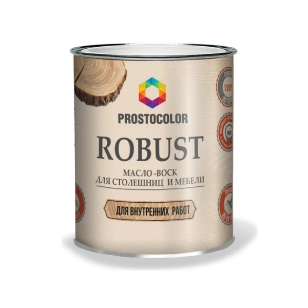 Масло-воск Prostocolor Robust для столешниц и мебели, для внутренних работ, Можжевельник, 0.75 л