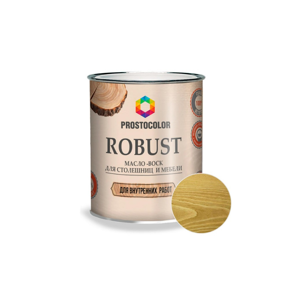 Масло-воск Prostocolor Robust для столешниц и мебели, для внутренних работ, дуб, 0.75 л, 101054