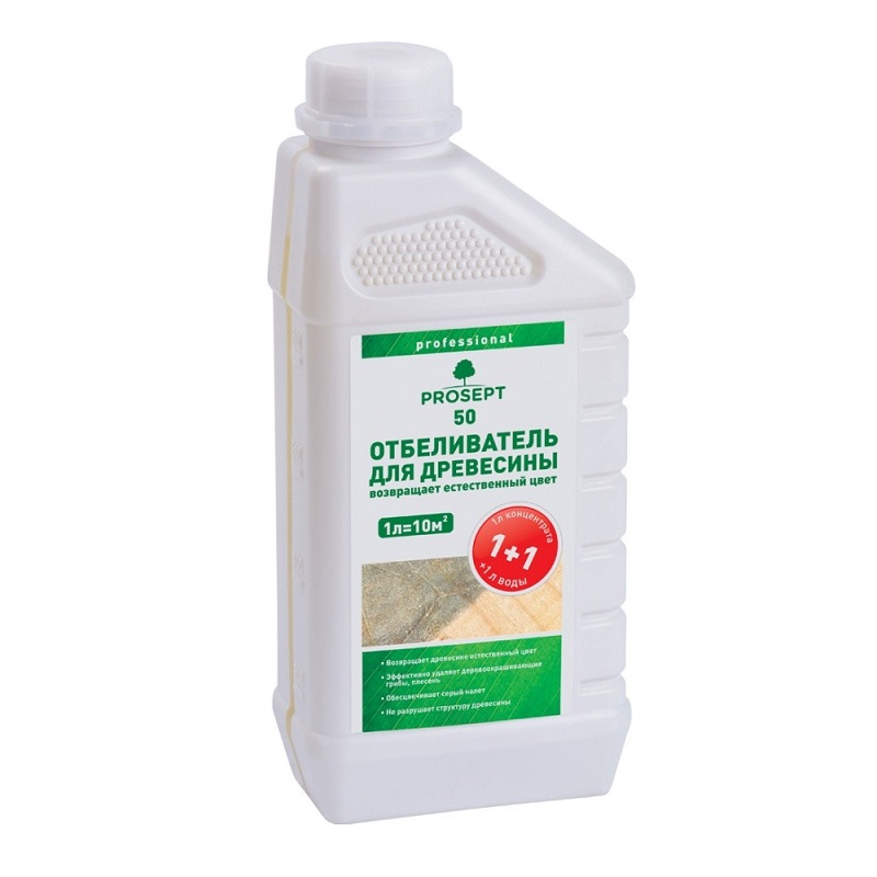 Антисептик PROSEPT 50 отбеливатель для древесины концентрат 1 л 001-1