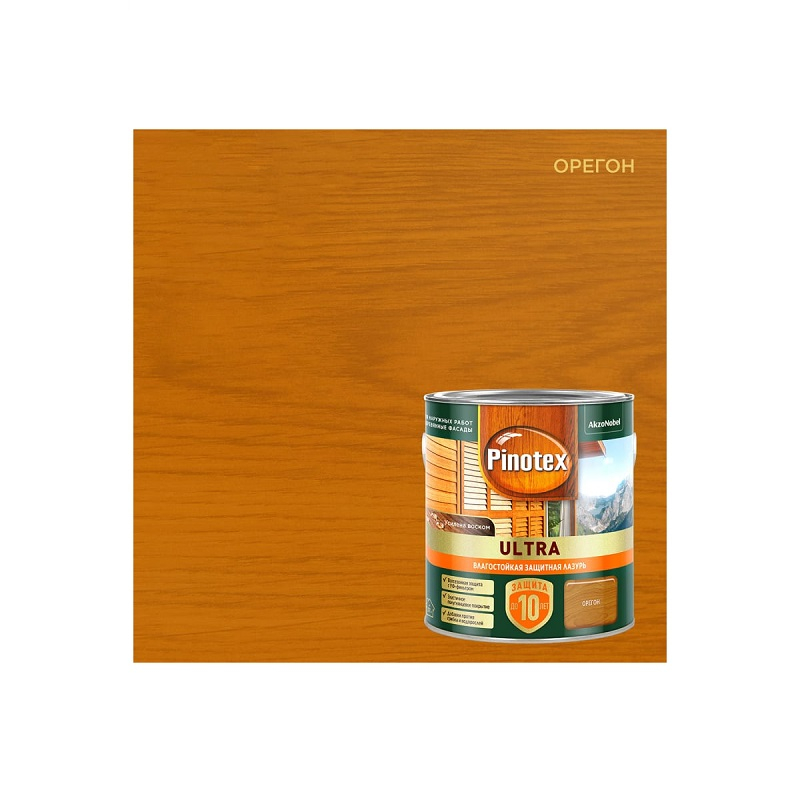 Лазурь Pinotex Ultra для древесины полуглянцевая влагостойкая орегон 2,5 л