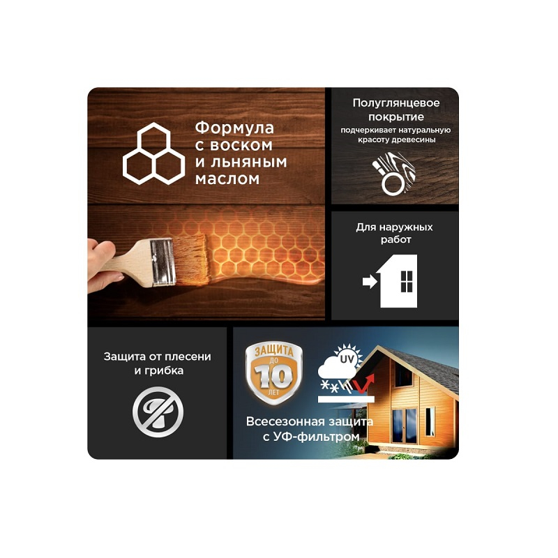 Лазурь Pinotex Ultra для древесины полуглянцевая влагостойкая база CLR под колеровку 2,5л