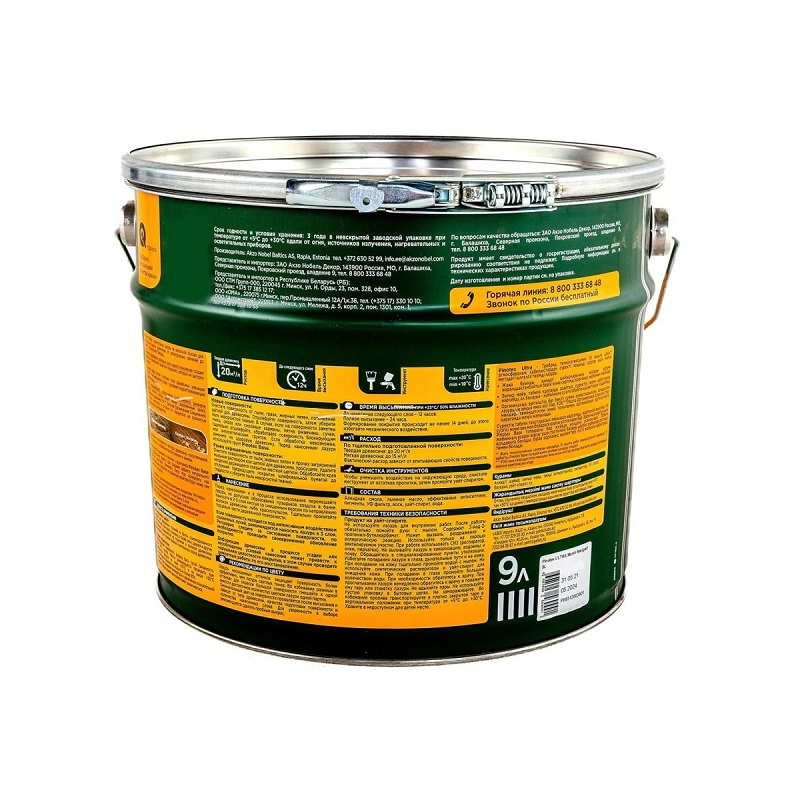 Лазурь Pinotex Ultra для древесины полуглянцевая влагостойкая сосна 9 л