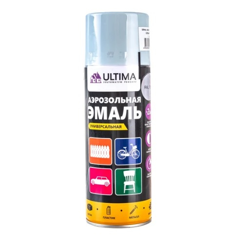 Аэрозольная эмаль универсальная Ultima RAL 7040 серый 520 мл ULT010