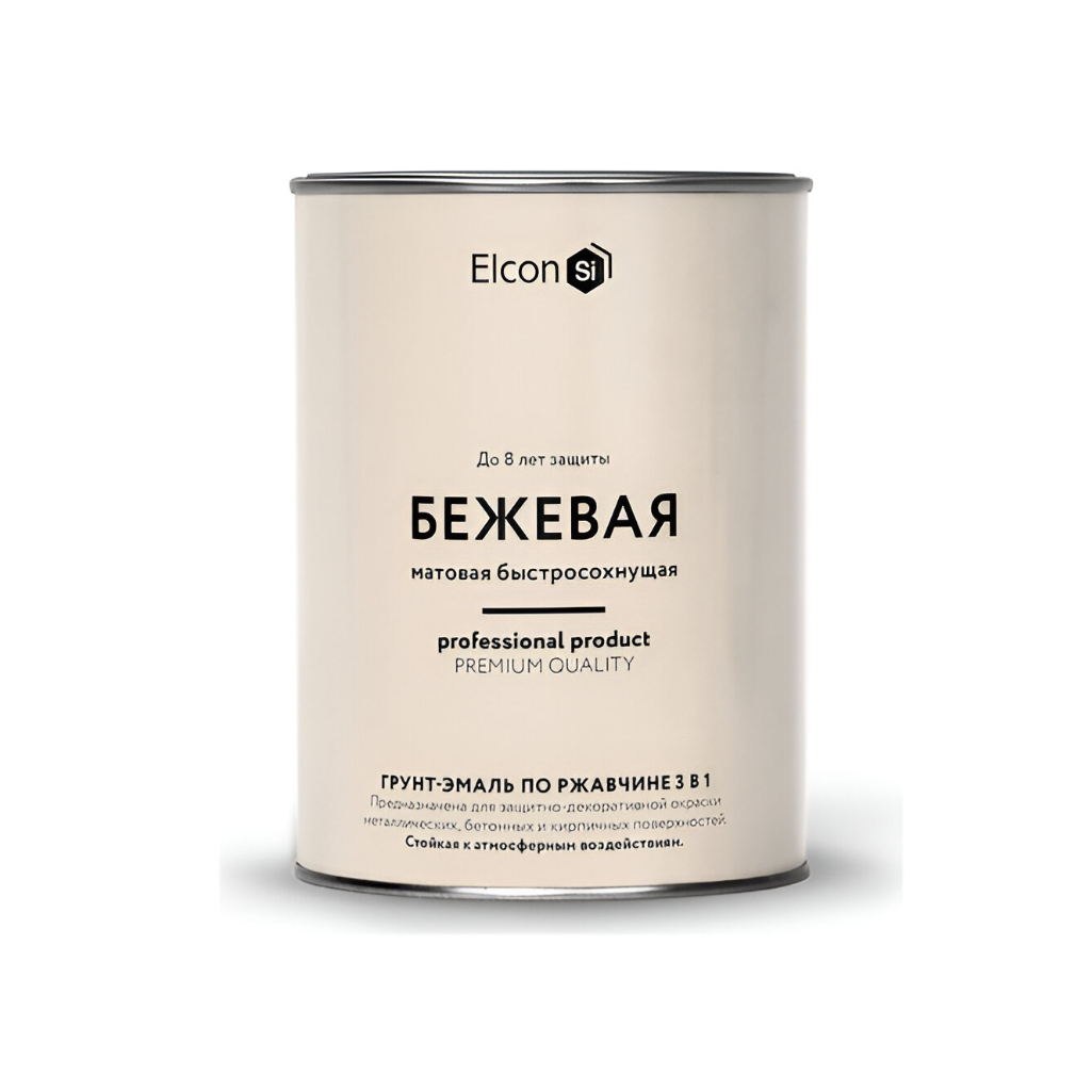Грунт-эмаль Elcon 3 в 1 по ржавчине, матовая, бежевая, 0.8 кг