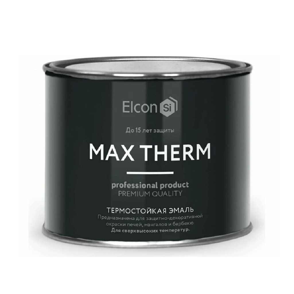 Эмаль термостойкая Elcon, графит, 700 градусов, для антикоррозионной защиты 0,4 кг