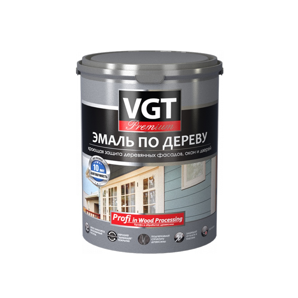 Эмаль VGT ВД-АК-1179 Профи по дереву и OSB, стальной серый 1 кг