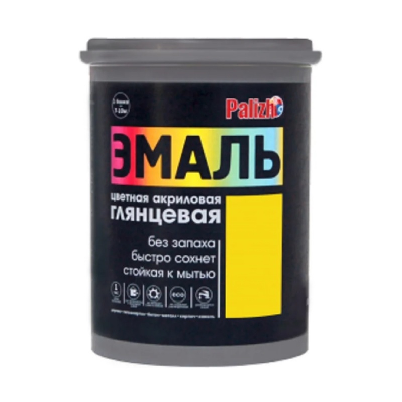 Эмаль акриловая Palizh глянцевая, №605 желтая RAL-1018, СЕ-605-1, 11605617, 1 кг