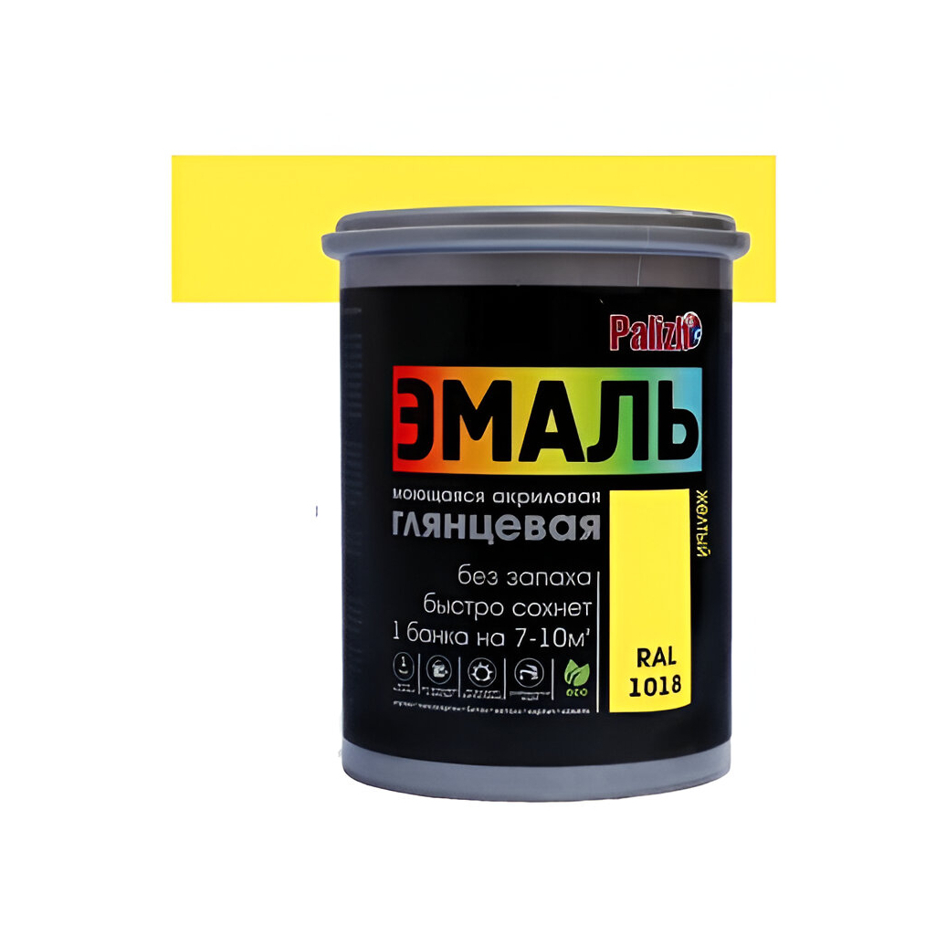 Эмаль акриловая Palizh глянцевая, №605 желтая RAL-1018, СЕ-605-1, 11605617, 1 кг