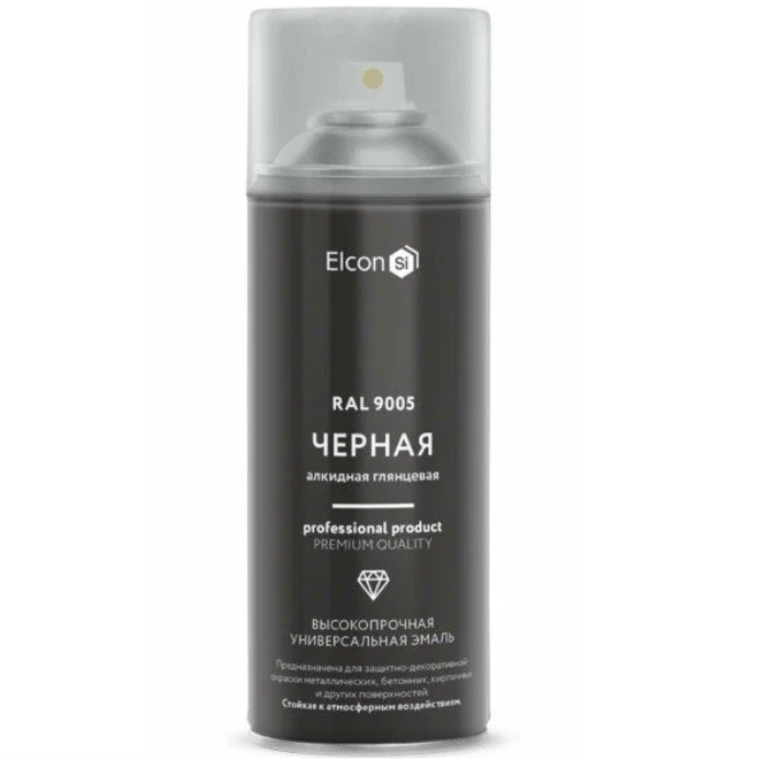 Эмаль алкидная Elcon универсальная RAL9005, матовая, аэрозоль 1/12 520 мл