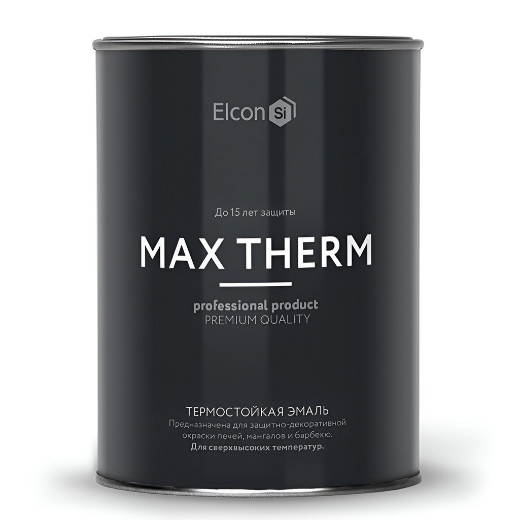 Грунт-эмаль Elcon 3 в 1, по для металла, термостойкая, матовая, антрацит, 0.8 кг