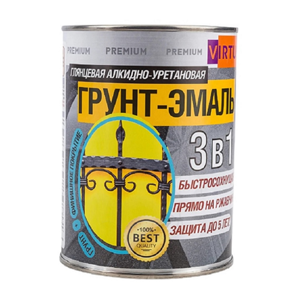 Грунт-эмаль Virtuoso Premium 3 в 1 по ржавчине, синяя 0,9 кг