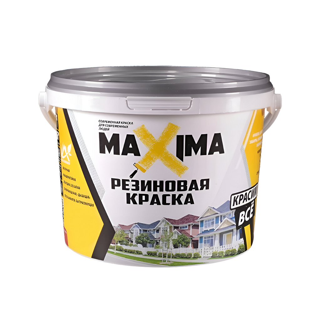 Краска Maxima, резиновая, для внутренних и наружных работ, матовая, бесцветная, База С, 2.5 кг