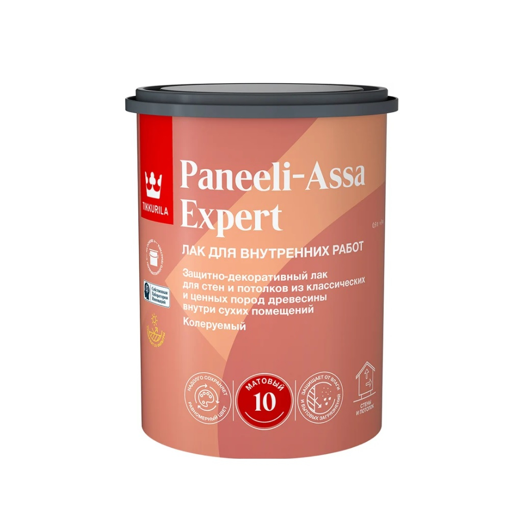 Лак Tikkurila Paneeli-Assa Expert 10 для дерева, для внутренних работ, матовый 0.9 л