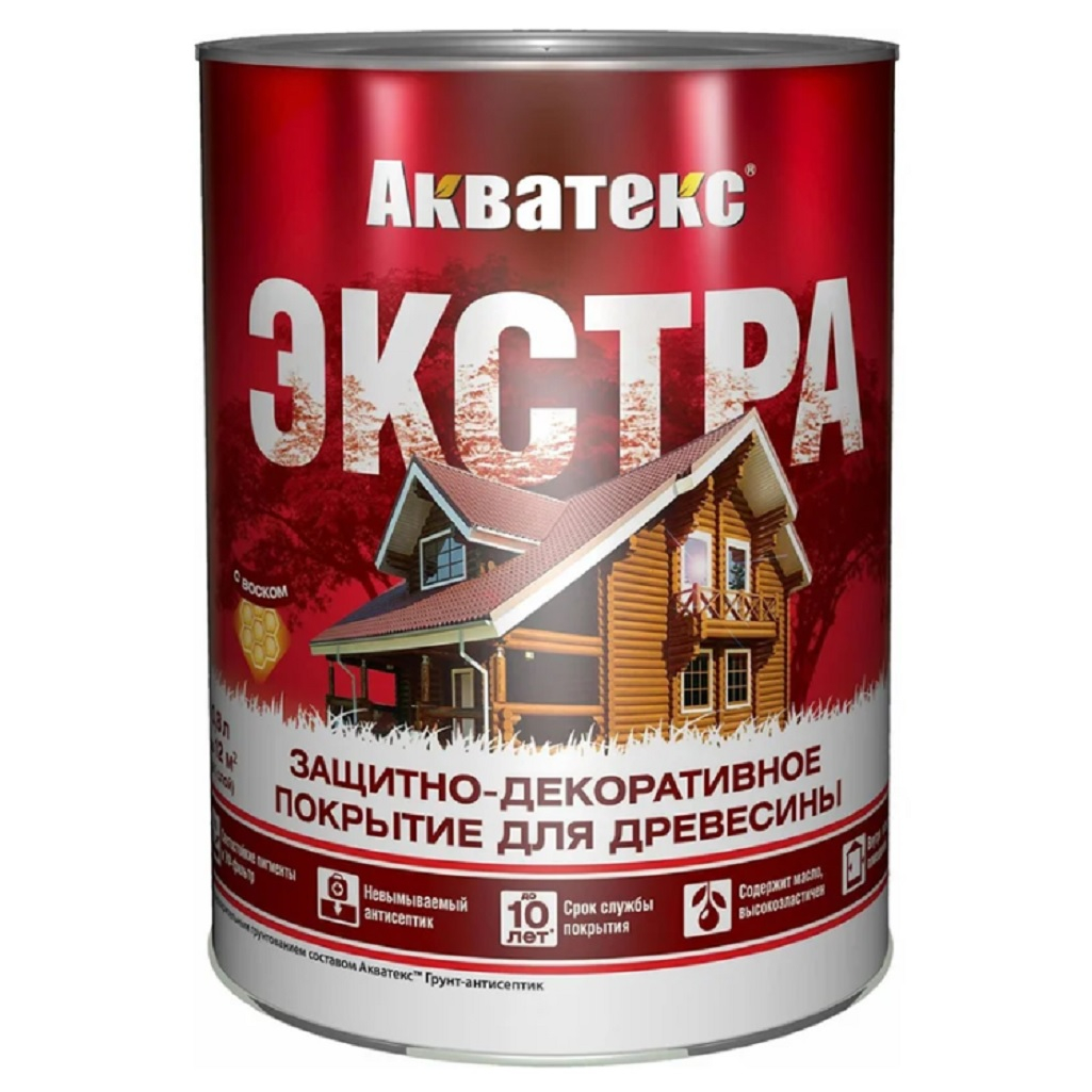 Защитно-декоративное покрытие Акватекс Экстра для древесины, полуглянцевое белый 0,8 л