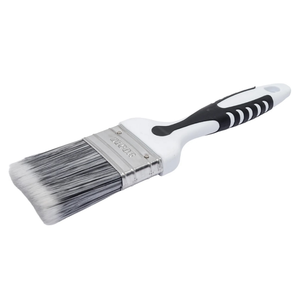 Кисть Black White Premium универсальная 50х15 мм, серебристая щетина, 2 К ручка 860-050