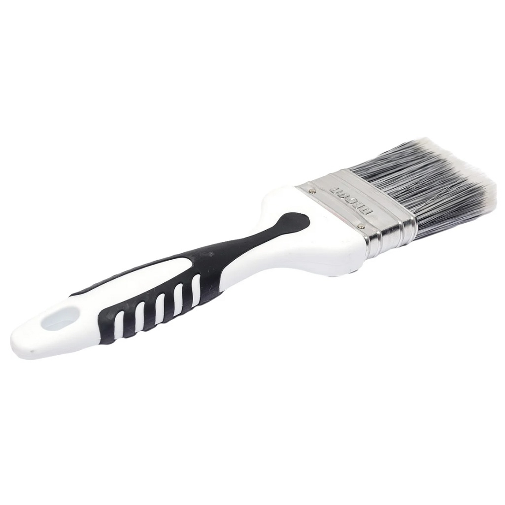 Кисть Black White Premium универсальная 50х15 мм, серебристая щетина, 2 К ручка 860-050