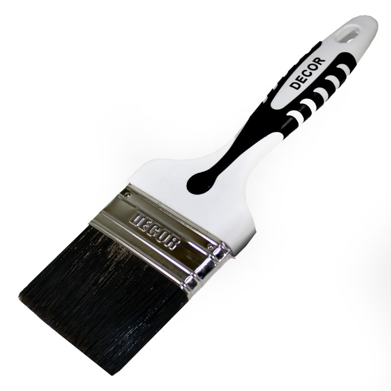 Кисть Black White для грунта 25х15мм, черная щетина, 2К ручка  840-025