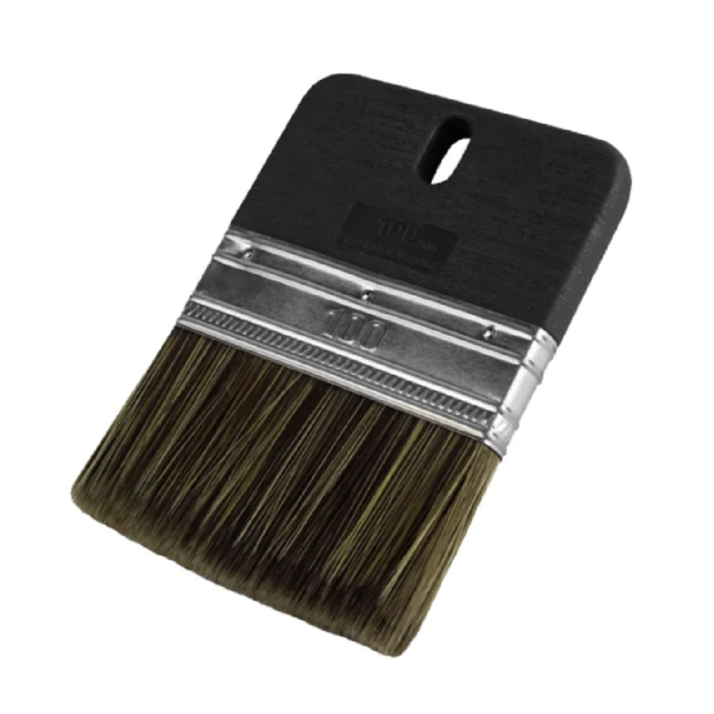 Кисть Black Edition декоративная 100 мм, темный ворс, для финишного покрытия 990-100