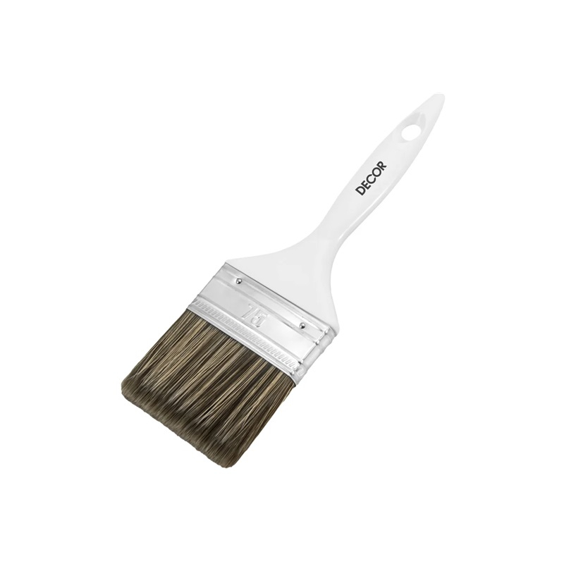 Кисть DECOR PROFI для лака синтетическая щетина, пластиковая ручка 75х15мм 730-075